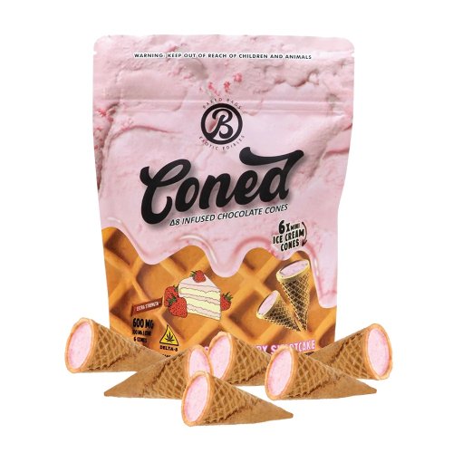 THC Delta-9 Çilek Kremalı Coned - 600 mg (6 Adet)